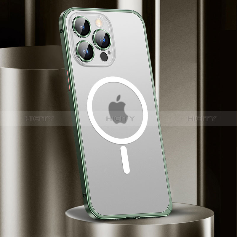 Custodia Lusso Metallo Laterale e Plastica Cover con Mag-Safe Magnetic JL2 per Apple iPhone 13 Pro Max