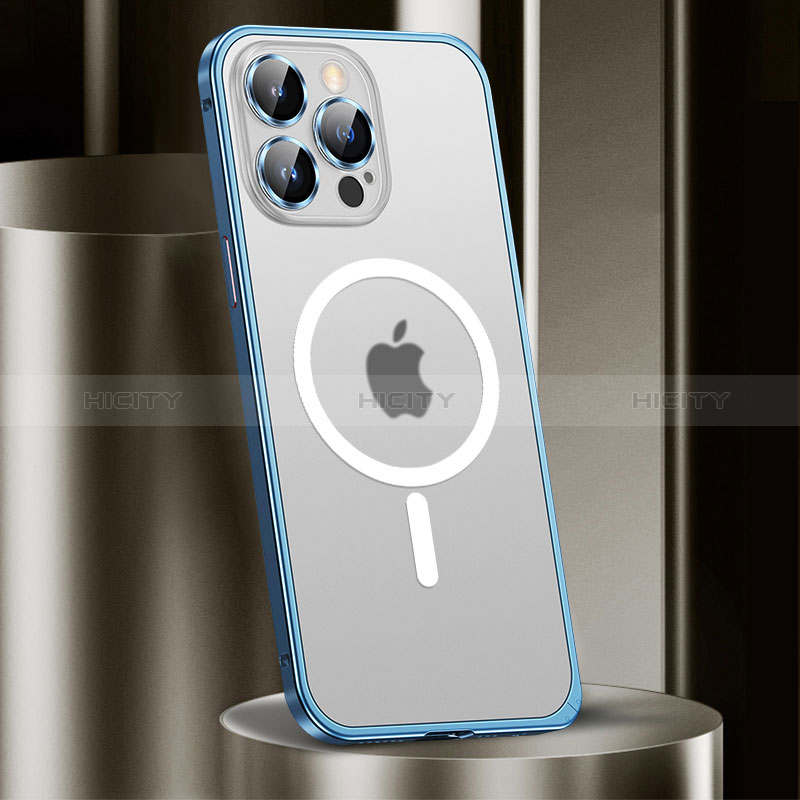 Custodia Lusso Metallo Laterale e Plastica Cover con Mag-Safe Magnetic JL2 per Apple iPhone 15 Pro