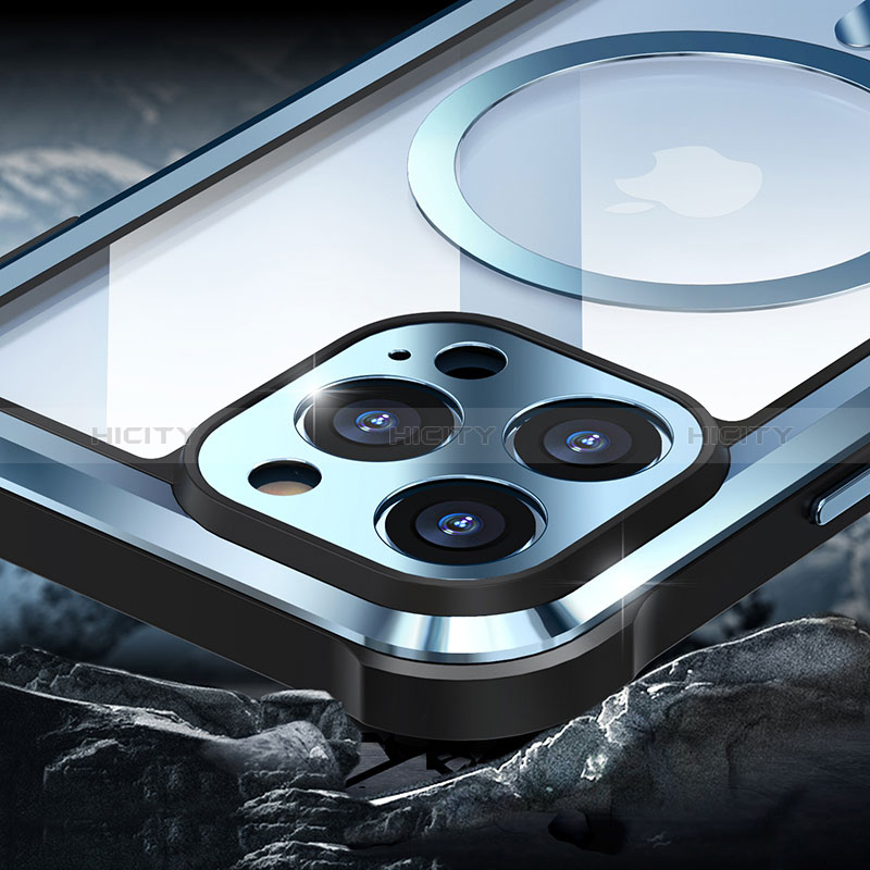 Custodia Lusso Metallo Laterale e Plastica Cover con Mag-Safe Magnetic LF2 per Apple iPhone 13 Pro Max