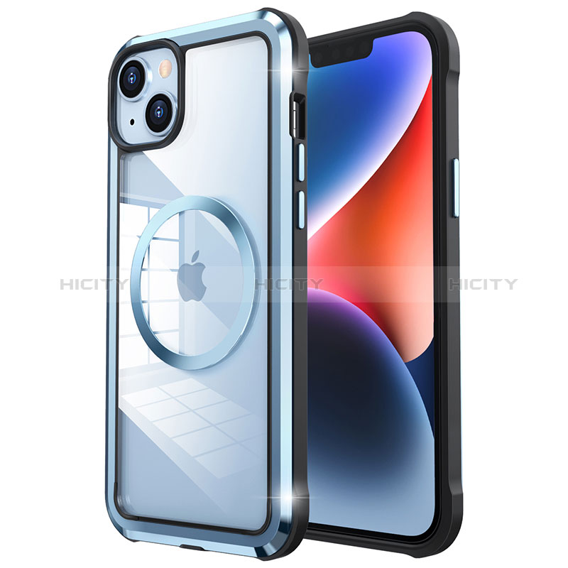 Custodia Lusso Metallo Laterale e Plastica Cover con Mag-Safe Magnetic LF2 per Apple iPhone 14