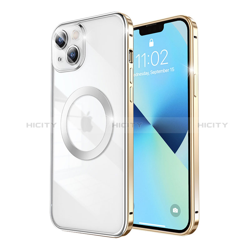 Custodia Lusso Metallo Laterale e Plastica Cover con Mag-Safe Magnetic LF3 per Apple iPhone 13