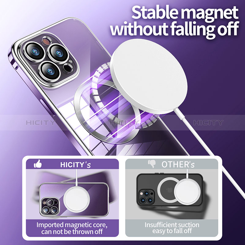 Custodia Lusso Metallo Laterale e Plastica Cover con Mag-Safe Magnetic LF3 per Apple iPhone 14 Pro