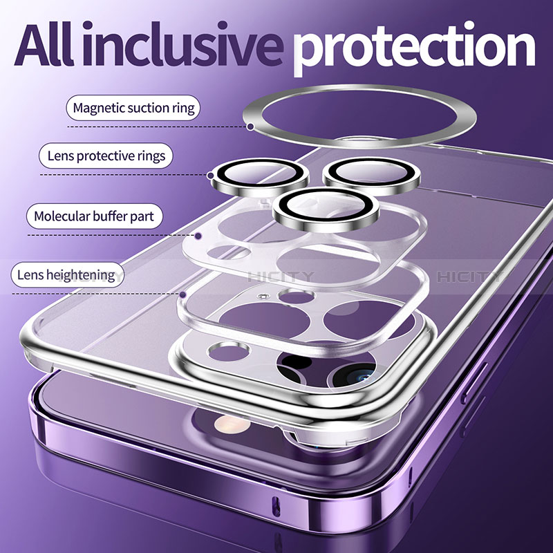 Custodia Lusso Metallo Laterale e Plastica Cover con Mag-Safe Magnetic LF3 per Apple iPhone 14 Pro Max