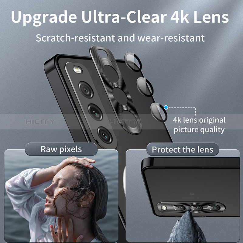 Custodia Lusso Metallo Laterale e Plastica Cover con Mag-Safe Magnetic LK1 per Sony Xperia 10 V Nero