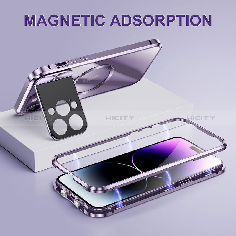 Custodia Lusso Metallo Laterale e Plastica Cover con Mag-Safe Magnetic LK4 per Apple iPhone 14