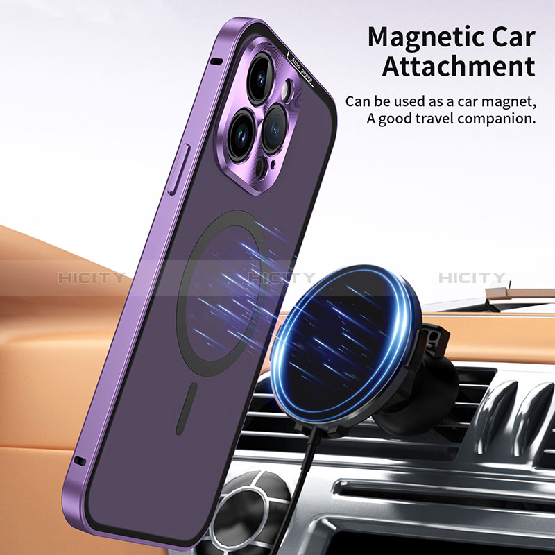 Custodia Lusso Metallo Laterale e Plastica Cover con Mag-Safe Magnetic LK5 per Apple iPhone 16 Pro