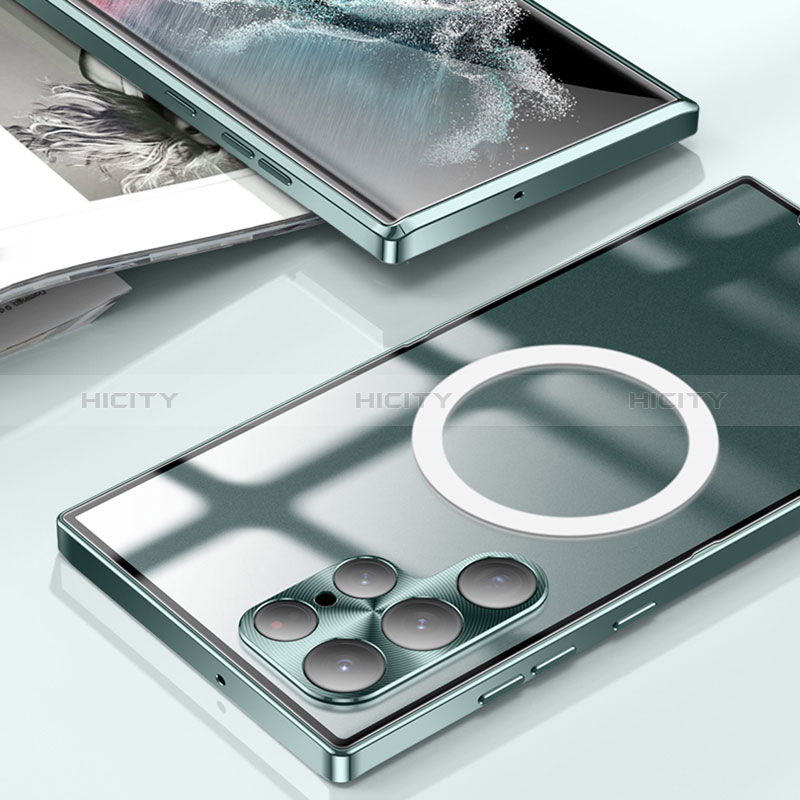 Custodia Lusso Metallo Laterale e Plastica Cover con Mag-Safe Magnetic per Samsung Galaxy S22 Ultra 5G