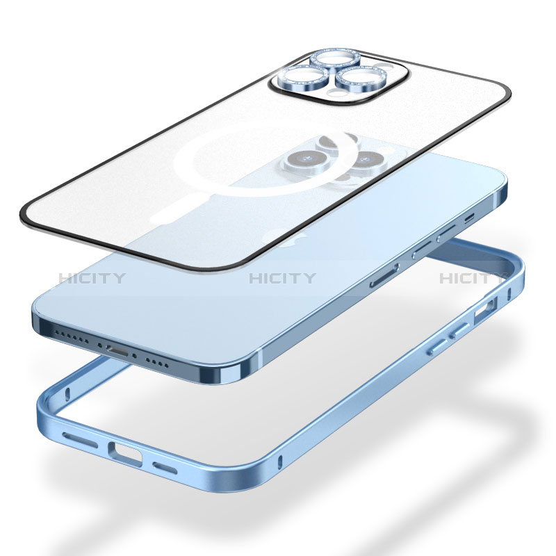 Custodia Lusso Metallo Laterale e Plastica Cover con Mag-Safe Magnetic QC1 per Apple iPhone 12