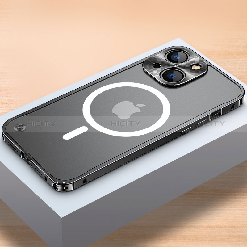 Custodia Lusso Metallo Laterale e Plastica Cover con Mag-Safe Magnetic QC1 per Apple iPhone 14