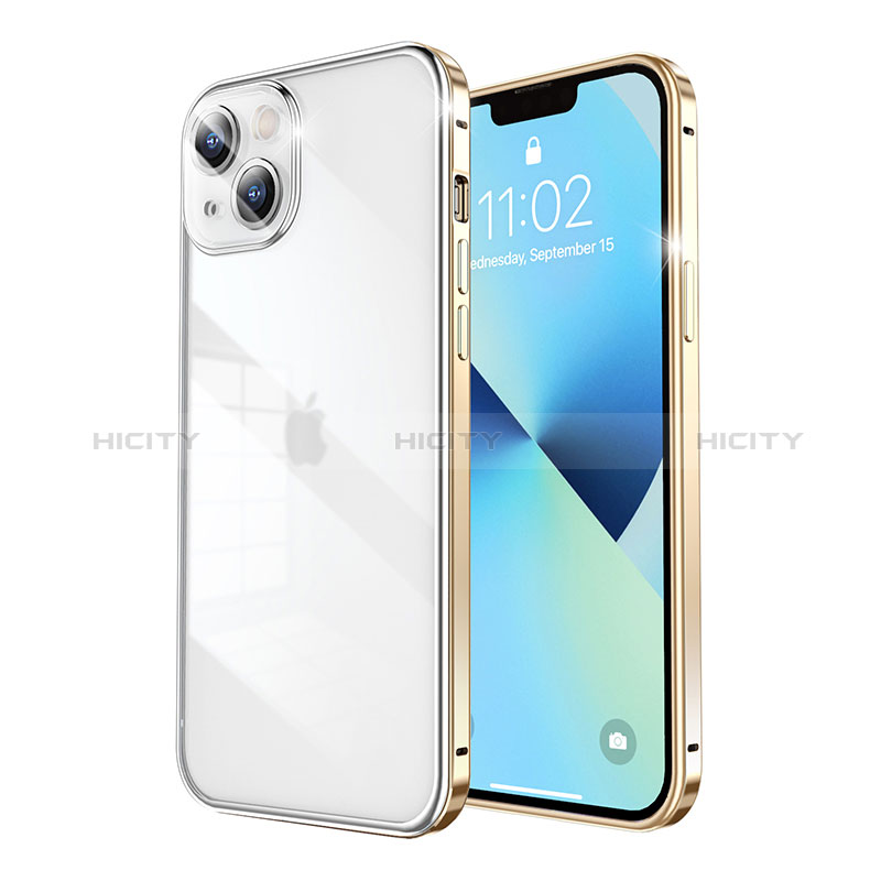 Custodia Lusso Metallo Laterale e Plastica Cover LF5 per Apple iPhone 13 Oro