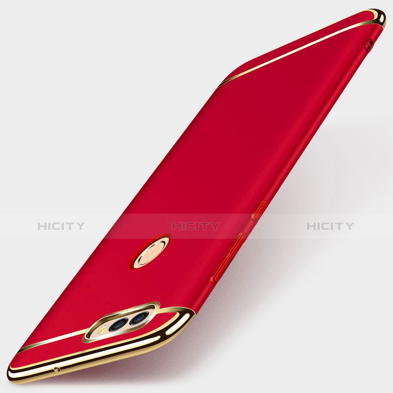 Custodia Lusso Metallo Laterale e Plastica Cover M01 per Huawei Enjoy 7S Rosso