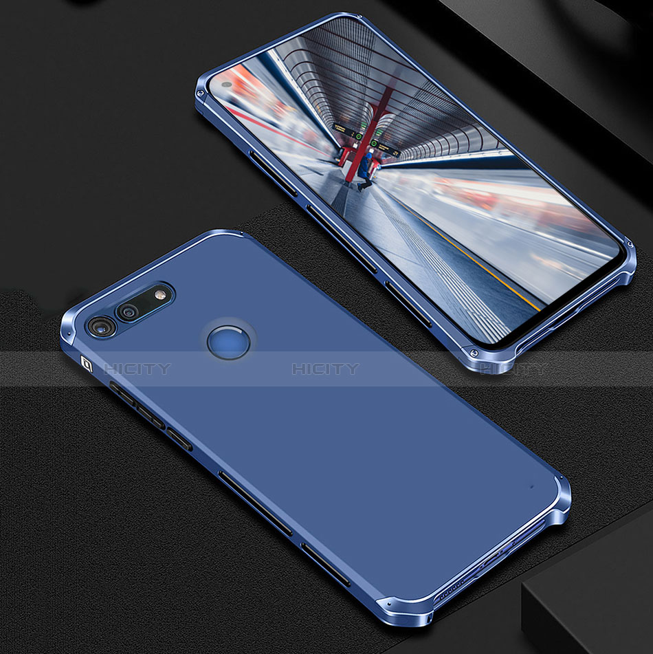 Custodia Lusso Metallo Laterale e Plastica Cover M01 per Huawei Honor View 20 Blu