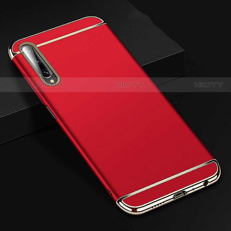 Custodia Lusso Metallo Laterale e Plastica Cover M01 per Huawei P Smart Pro (2019) Rosso