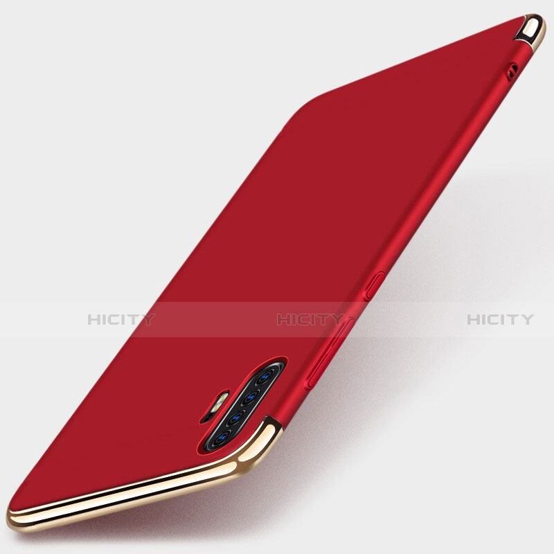 Custodia Lusso Metallo Laterale e Plastica Cover M01 per Huawei P30 Pro Rosso