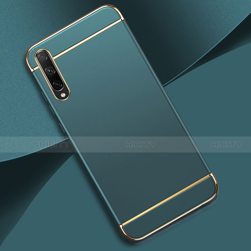 Custodia Lusso Metallo Laterale e Plastica Cover M01 per Huawei Y8p Cielo Blu