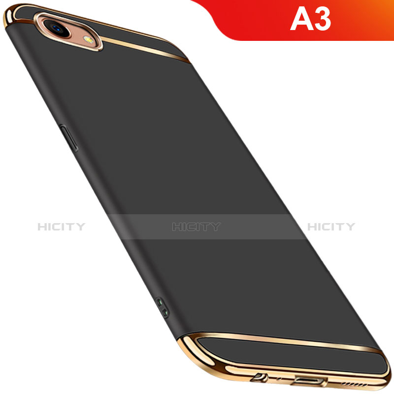 Custodia Lusso Metallo Laterale e Plastica Cover M01 per Oppo A3 Nero