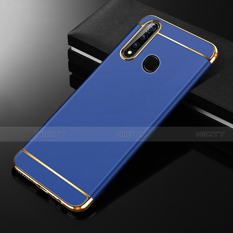 Custodia Lusso Metallo Laterale e Plastica Cover M01 per Oppo A8 Blu