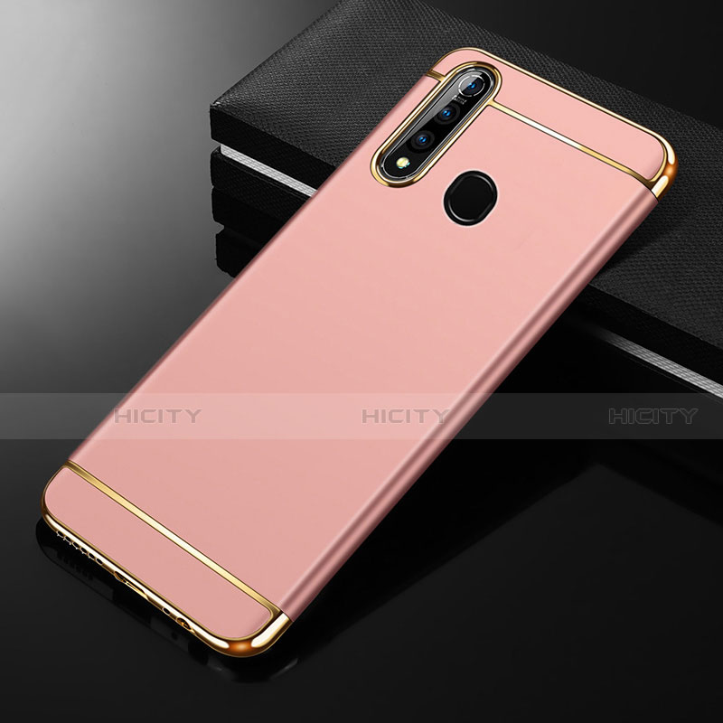 Custodia Lusso Metallo Laterale e Plastica Cover M01 per Oppo A8 Oro Rosa