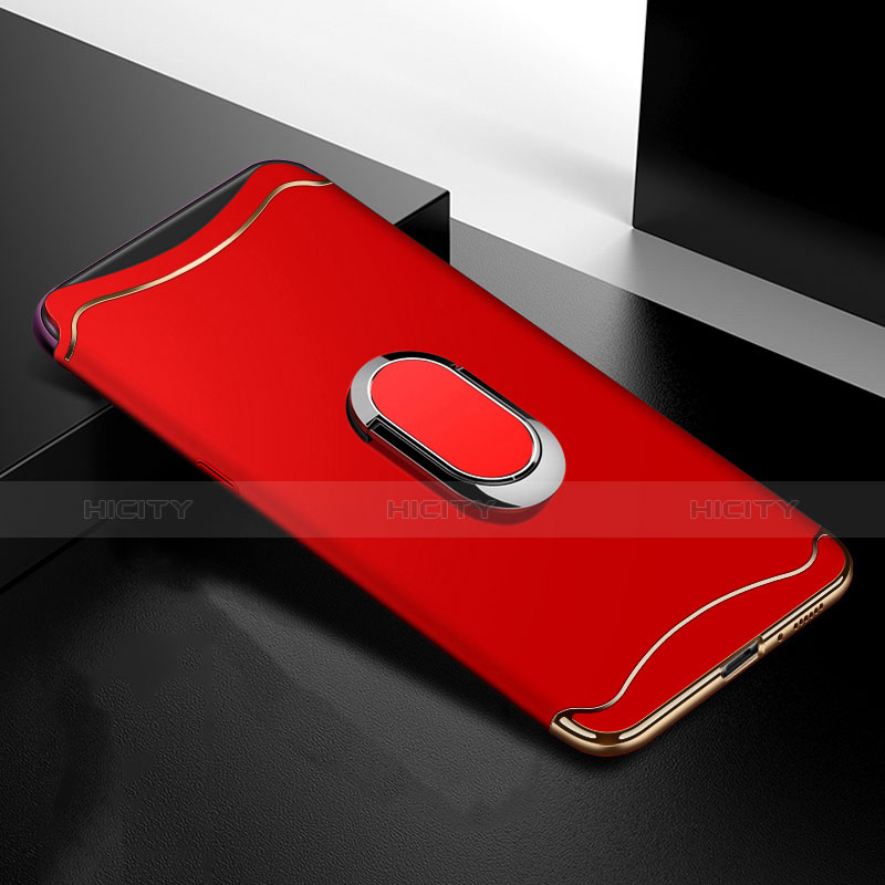 Custodia Lusso Metallo Laterale e Plastica Cover M01 per Oppo Find X Super Flash Edition Rosso