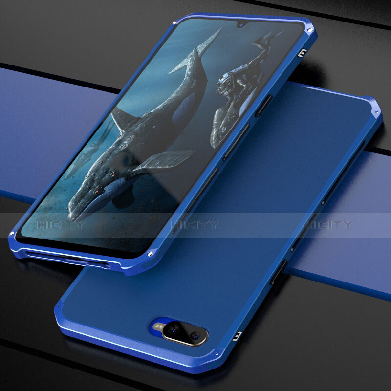 Custodia Lusso Metallo Laterale e Plastica Cover M01 per Oppo R15X Blu