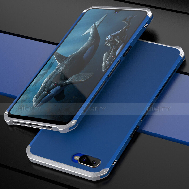 Custodia Lusso Metallo Laterale e Plastica Cover M01 per Oppo R17 Neo Cielo Blu