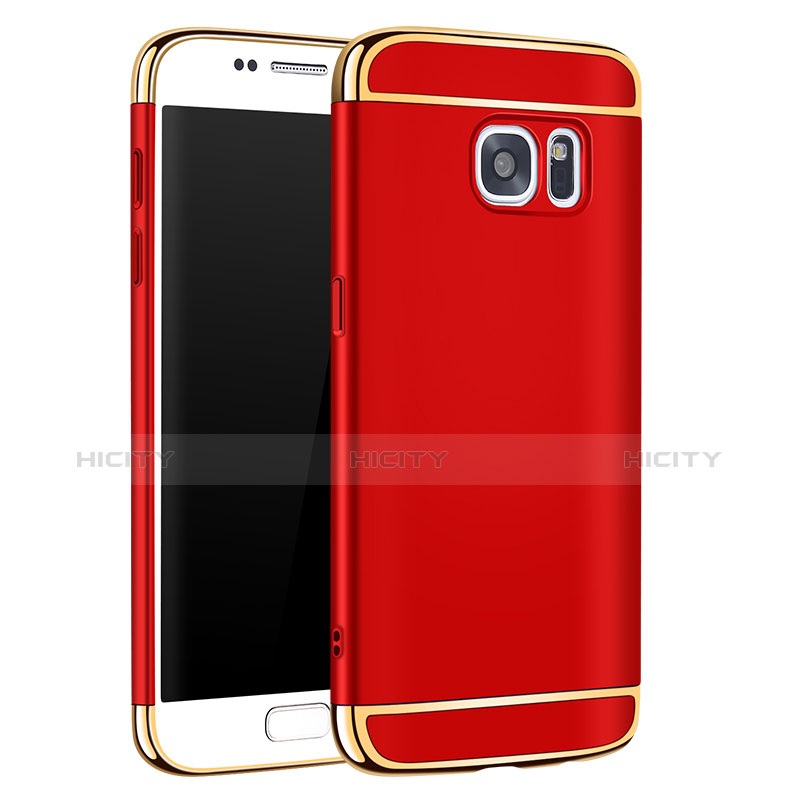 Custodia Lusso Metallo Laterale e Plastica Cover M01 per Samsung Galaxy S7 G930F G930FD Rosso