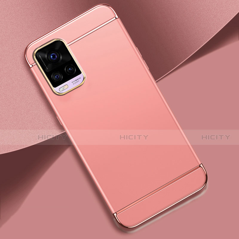 Custodia Lusso Metallo Laterale e Plastica Cover M01 per Vivo V20 Pro 5G Oro Rosa