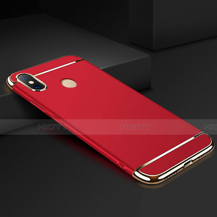 Custodia Lusso Metallo Laterale e Plastica Cover M01 per Xiaomi Mi Max 3 Rosso
