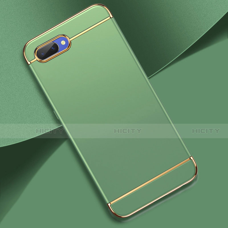 Custodia Lusso Metallo Laterale e Plastica Cover M02 per Oppo A12e Verde Pastello