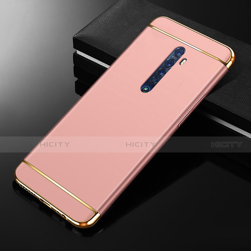 Custodia Lusso Metallo Laterale e Plastica Cover M05 per Oppo Reno2 Oro Rosa