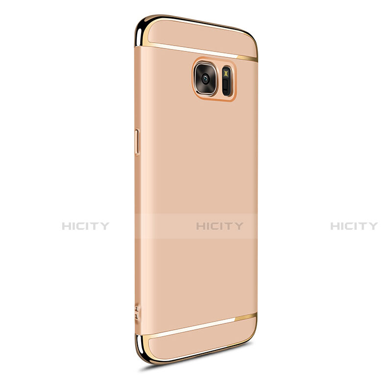 Custodia Lusso Metallo Laterale e Plastica Cover M05 per Samsung Galaxy S7 Edge G935F Oro