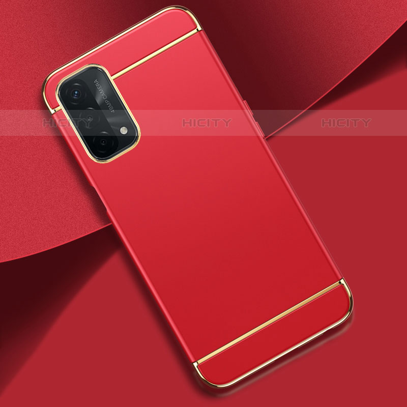 Custodia Lusso Metallo Laterale e Plastica Cover P02 per OnePlus Nord N200 5G Rosso