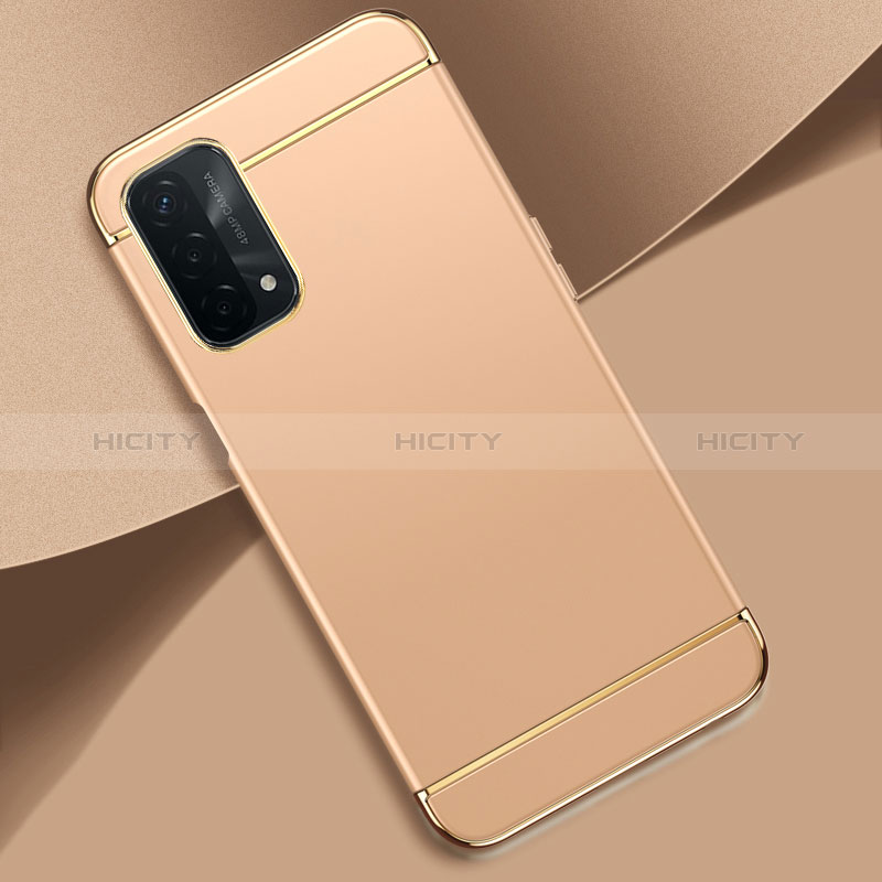 Custodia Lusso Metallo Laterale e Plastica Cover P02 per Oppo A54 5G Oro