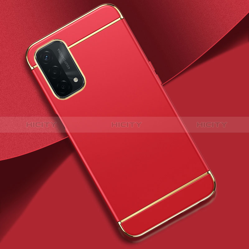 Custodia Lusso Metallo Laterale e Plastica Cover P02 per Oppo A54 5G Rosso