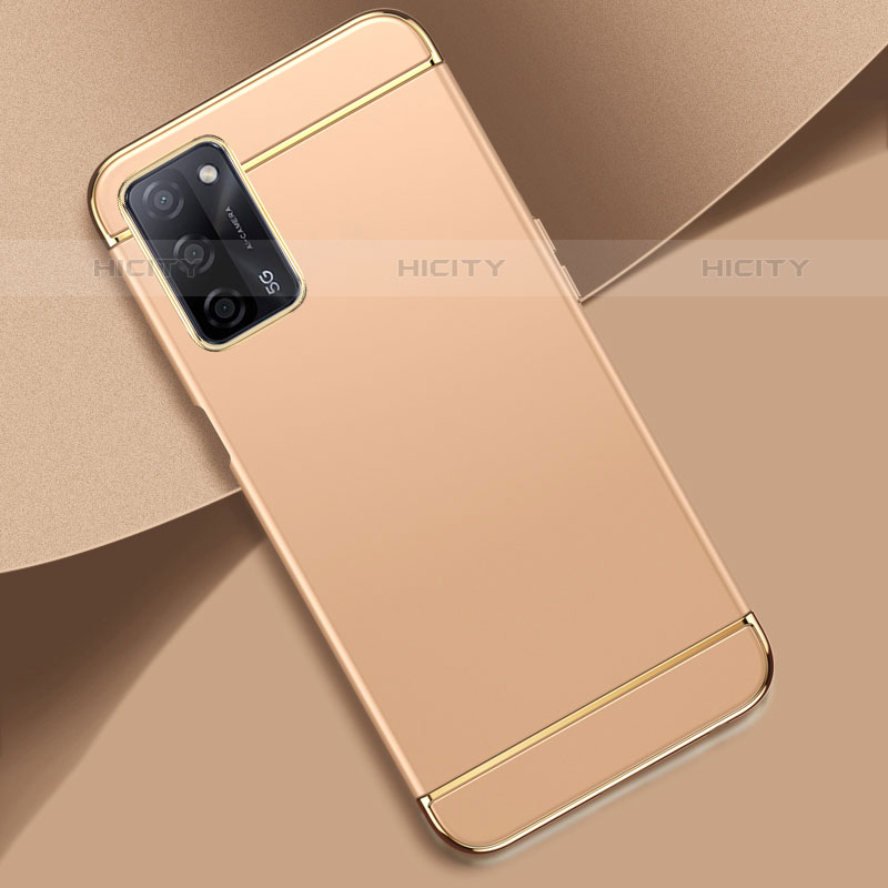 Custodia Lusso Metallo Laterale e Plastica Cover P02 per Oppo A55 5G Oro