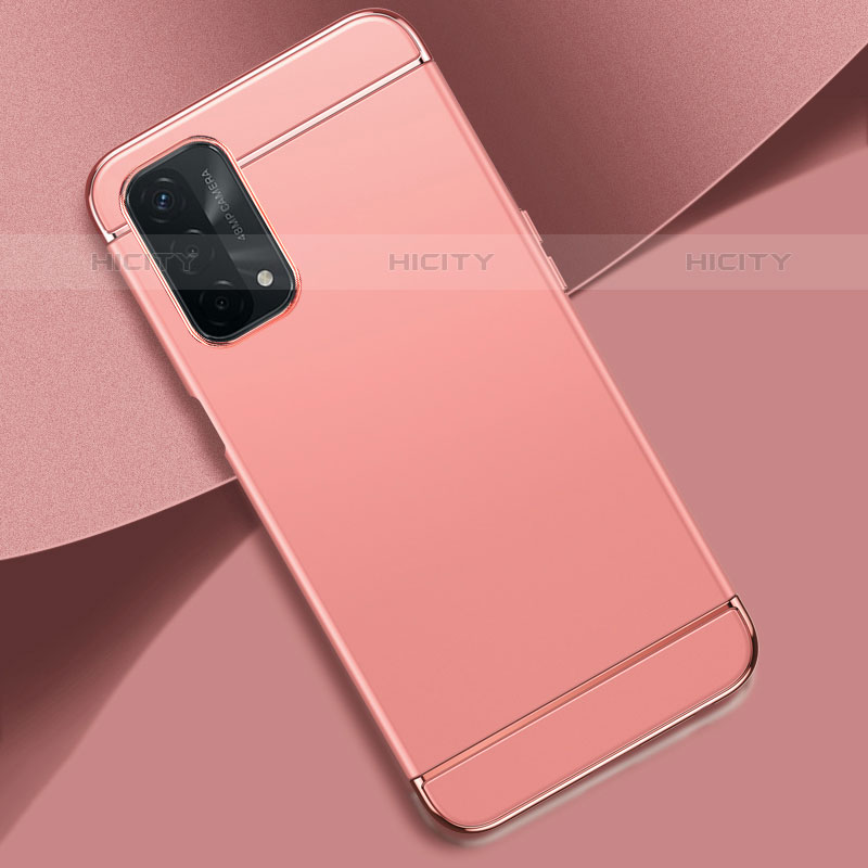 Custodia Lusso Metallo Laterale e Plastica Cover P02 per Oppo A93 5G Oro Rosa