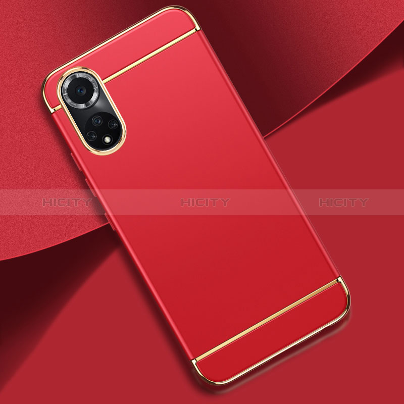 Custodia Lusso Metallo Laterale e Plastica Cover per Huawei Honor 50 5G Rosso