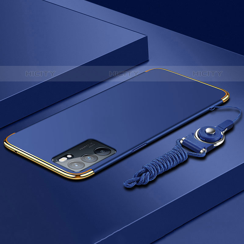 Custodia Lusso Metallo Laterale e Plastica Cover per Oppo Reno6 Pro 5G India