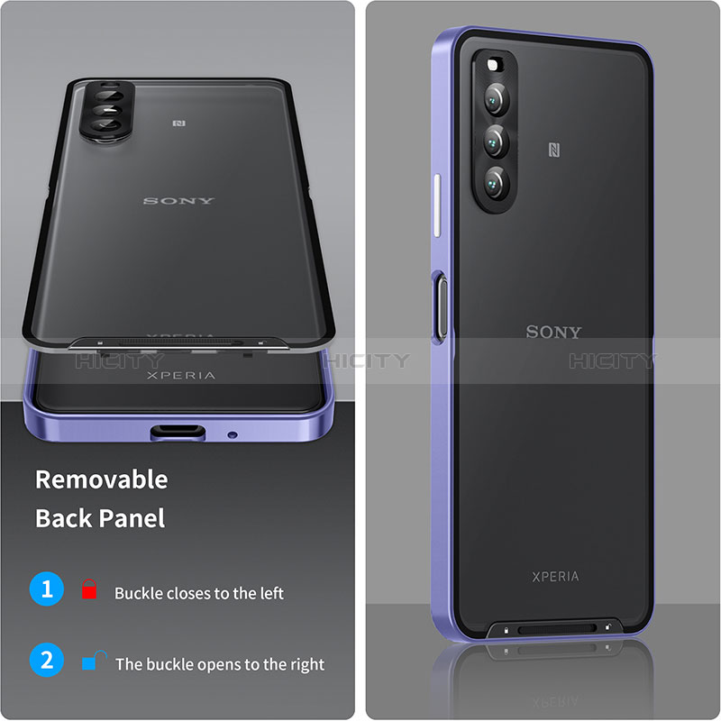 Custodia Lusso Metallo Laterale e Plastica Cover per Sony Xperia 10 IV SO-52C