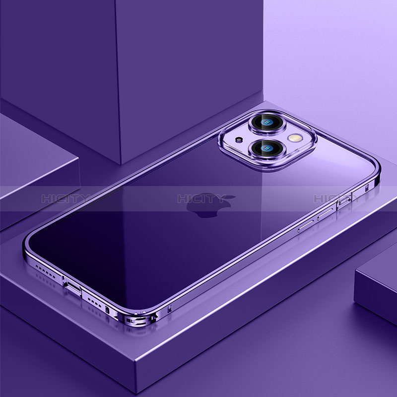 Custodia Lusso Metallo Laterale e Plastica Cover QC4 per Apple iPhone 14 Plus