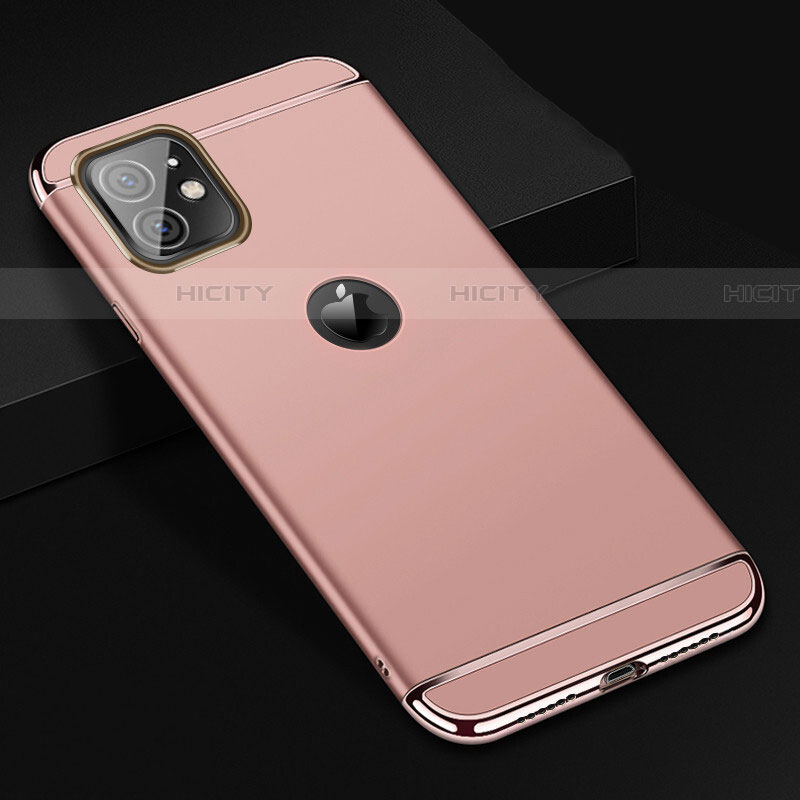 Custodia Lusso Metallo Laterale e Plastica Cover T01 per Apple iPhone 11 Oro Rosa