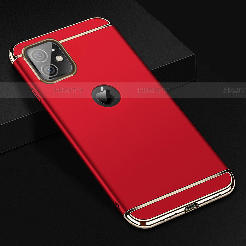 Custodia Lusso Metallo Laterale e Plastica Cover T01 per Apple iPhone 11 Rosso