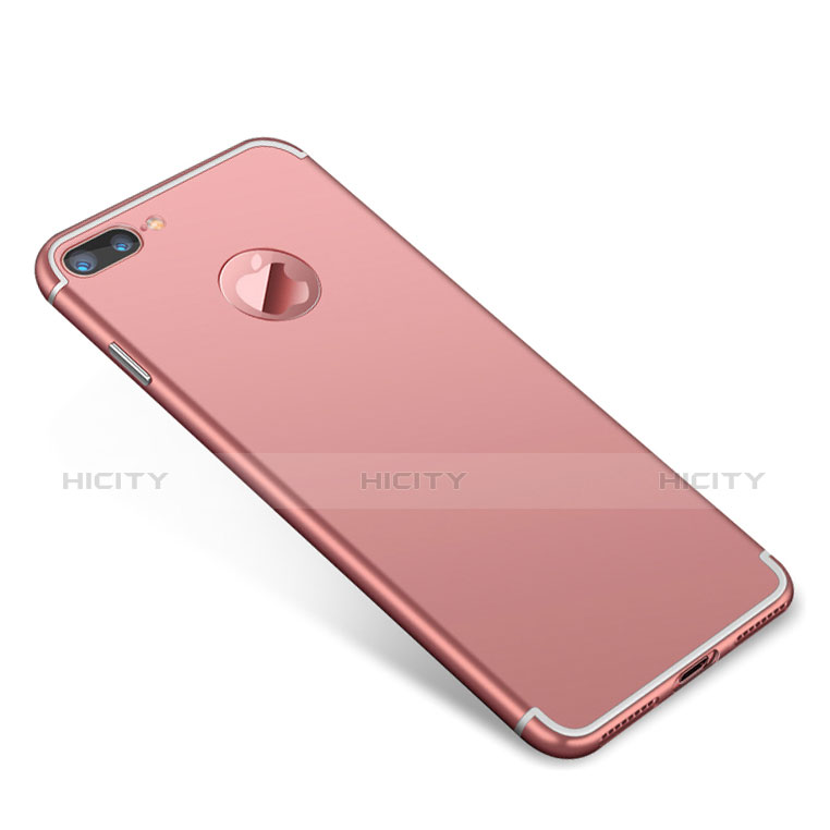 Custodia Lusso Metallo Laterale e Plastica Cover T01 per Apple iPhone 7 Plus Oro Rosa