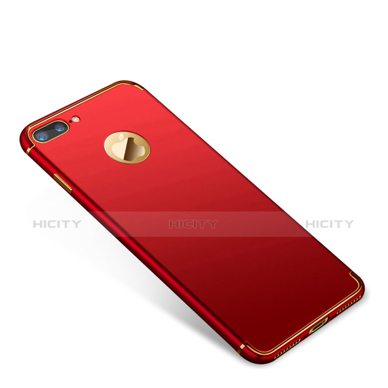 Custodia Lusso Metallo Laterale e Plastica Cover T01 per Apple iPhone 7 Plus Rosso