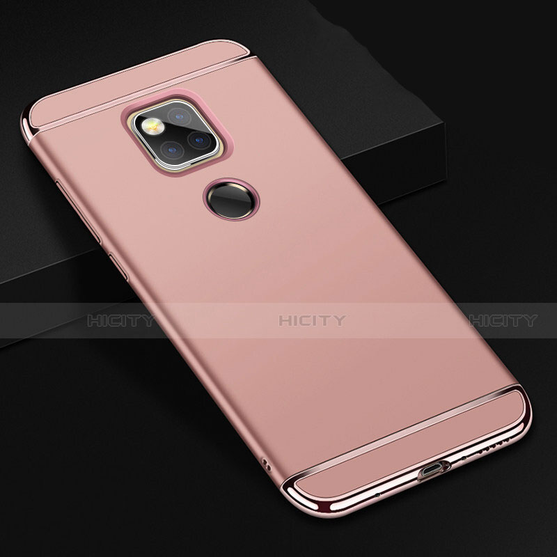 Custodia Lusso Metallo Laterale e Plastica Cover T01 per Huawei Mate 20 X 5G Oro Rosa