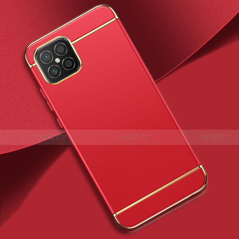 Custodia Lusso Metallo Laterale e Plastica Cover T01 per Huawei Nova 8 SE 5G Rosso