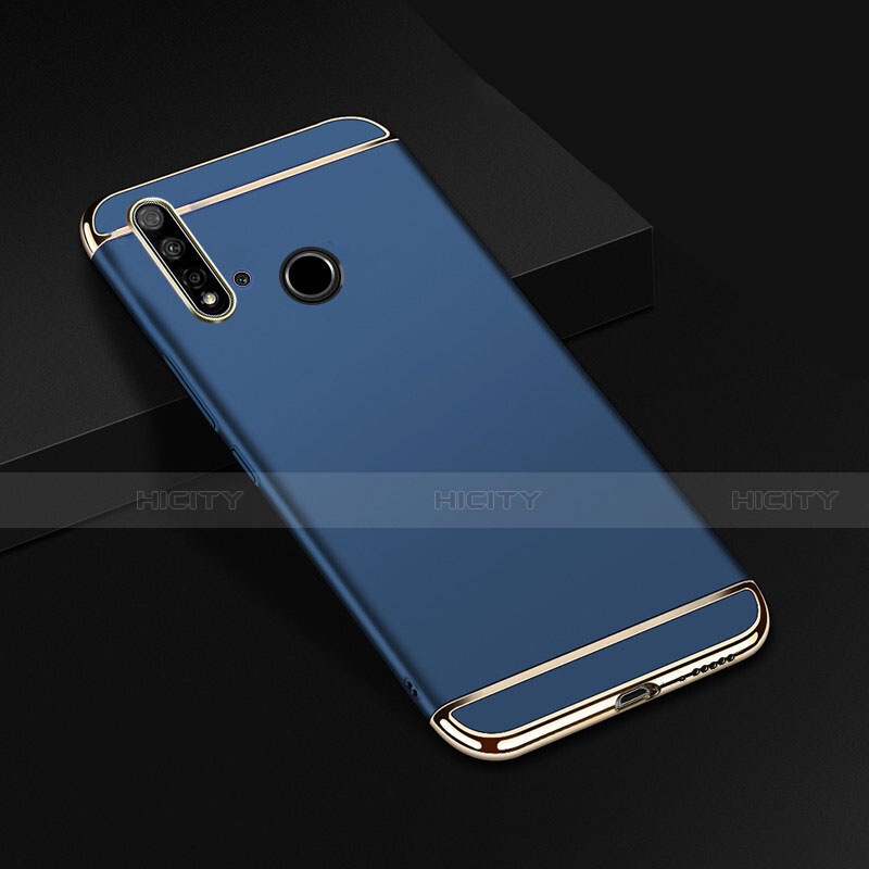 Custodia Lusso Metallo Laterale e Plastica Cover T01 per Huawei P20 Lite (2019) Blu