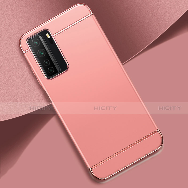 Custodia Lusso Metallo Laterale e Plastica Cover T01 per Huawei P40 Lite 5G Oro Rosa