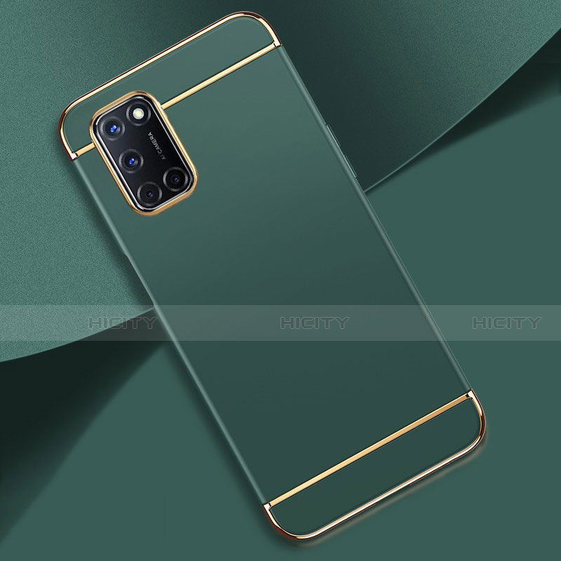 Custodia Lusso Metallo Laterale e Plastica Cover T01 per Oppo A72 Verde