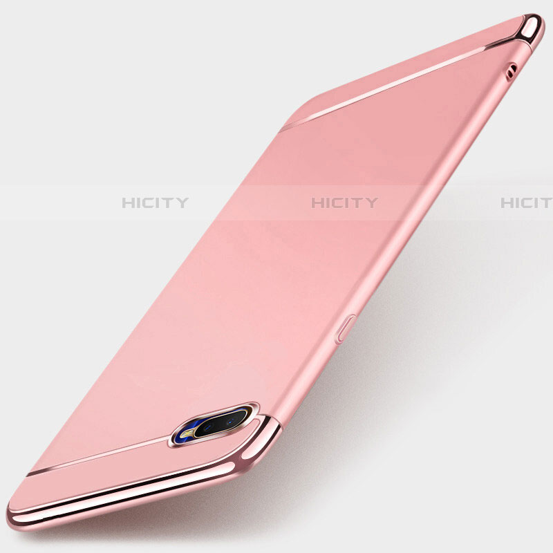 Custodia Lusso Metallo Laterale e Plastica Cover T01 per Oppo RX17 Neo Oro Rosa